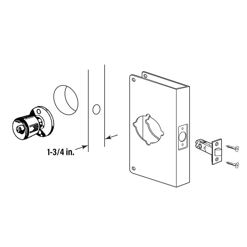 Prime-Line U 9569 Brass Lock and Door Reinforcement Plate for 1-3/4 In. Thick Doors, Brass Finish (Single Pack)