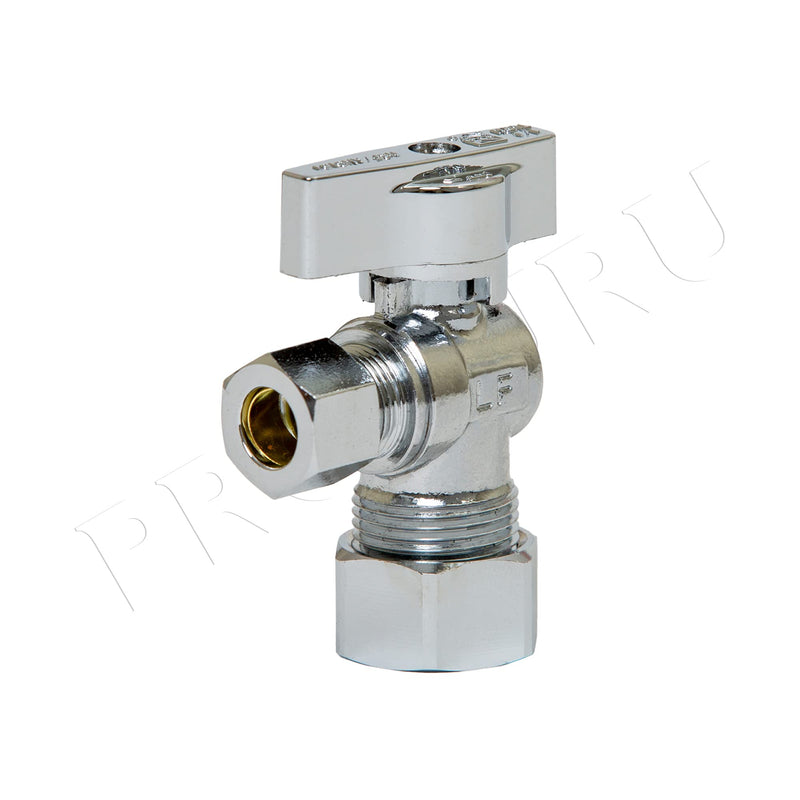 [10-Pack] PROCURU Heavy Duty Angle Stop Valve 1/2" Nominal (5/8" OD) Compression x 3/8" OD, 1/4-Turn Operation (PCAS12-10P) 10