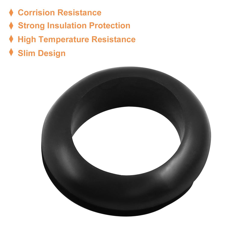 Piutouyar 12 Pcs 25mm Rubber Grommets, 1 Inch Inside Diameter 1 Inch Drill Hole Rubber Hole Grommet Wire Grommets for Wire, Cables, Plugs, Firewall 25mm/1"