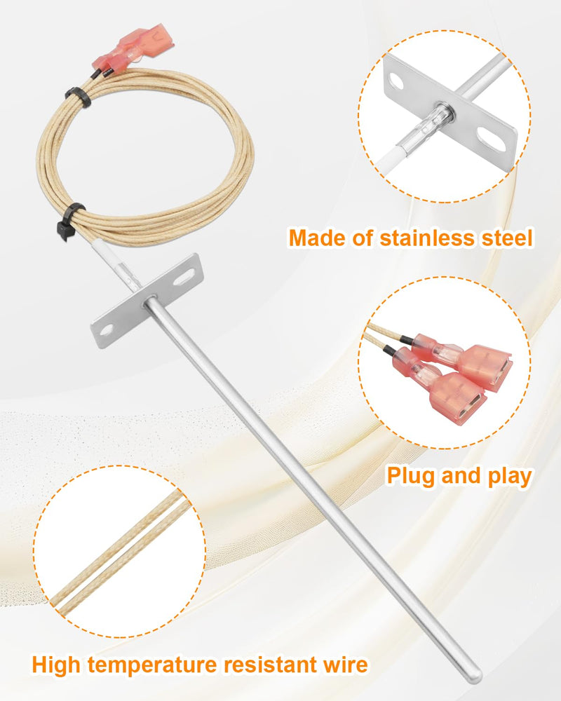 7" Large RTD Probe Temperature Sensor, Fit for Rec Tec/Recteq RT-590 RT-680 RT-700 RT-CMG Beast RT-TMG Chuckwagon Wood Pellet Grills