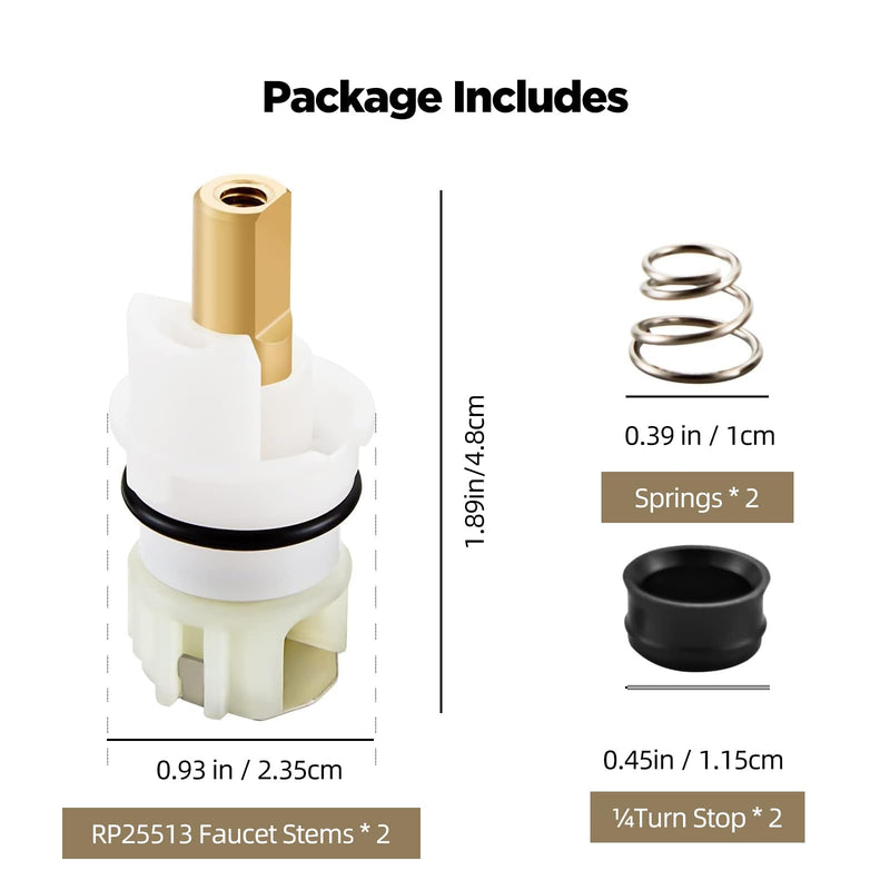 Faucet Repair Kit RP25513 - Replacement for Delta 2-Pack Stem Assembly with RP24096 Cartridge, RP4993 Seats & Springs, for Two-Handle Bathroom, Tub, and Shower Faucets(FC-01)