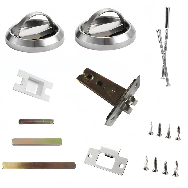 Round Hidden Recessed Cup Door Lock, 304 Stainless Steel Doorknobs, Latch Knob for Privacy Pocket Doors, Door Locker, Flat Door Knob Passage Lock