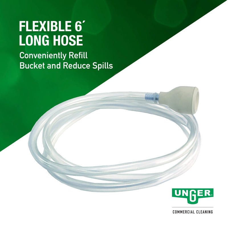 Unger Commercial - Easy Adapter Hose, 6 ft, Clear/White - Faucet Attachment for Easy Bucket Filling, Janitorial Cleaning Accessory - WH180