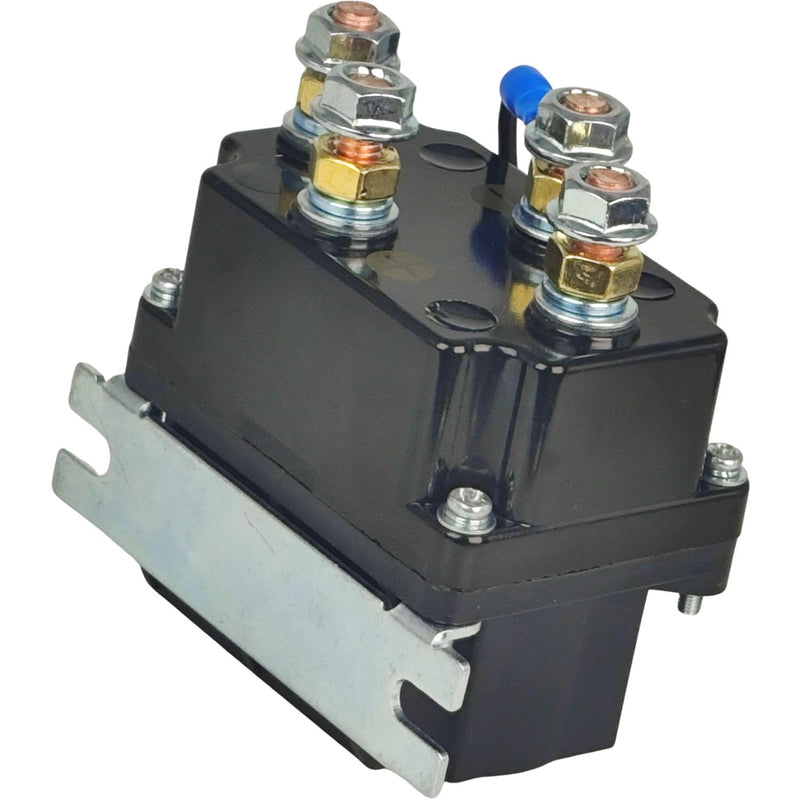 12V 250A Winch Solenoid Relay Contactor for 3000-5000lbs ATV UTV SUV Truck Boat 4x4 Vehicle 4WD Dump Trailer Plow Control Reversing Recovery Switch Motor w/Mount Bracket Jumper 2-Wire Motor M6 250A Relay