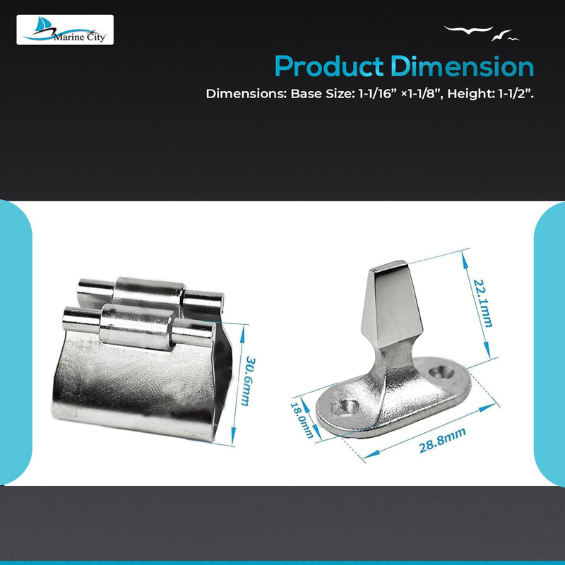 MARINE CITY Door Stopper Catch and Holder, Heavy-Duty Stainless Steel, Rust-Resistant, Ideal for Boats, RVs, Marine Use, Doors, Cabinets and Hatches 1-1/2 inches