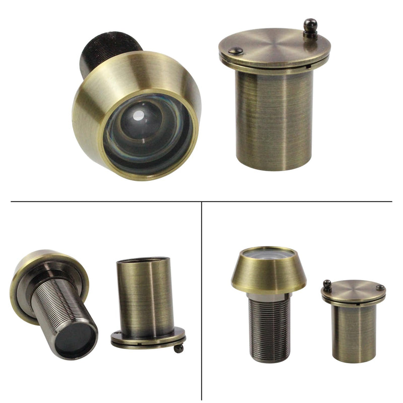 Earl Diamond - Peep Holes for Door, Solid Brass 220-Degree Door Viewer Peephole with Heavy Duty Rotating Privacy Cover for 1-3/8" to 2-23/64" Doors for Home Office Hotel, Hole 22 Antique Bronze