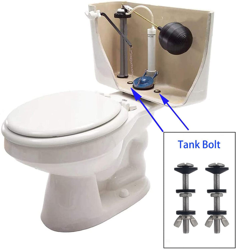 4 PCS Toilet Tank to Bowl Bolts Repair Kit, 5/16 * 3.15 inch High Quality 304 Stainless Steel Heavy Duty Rustproof Toilet Tank Bolts 4 PCS Stainless Steel Bolts Kit