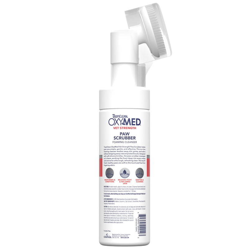 OxyMed Dog Paw Cleaner, No Rinse Foaming Cleanser, Relieves Dry Itchy Paws, Safe for Cats, 7 oz Paw Cleaner, 7oz