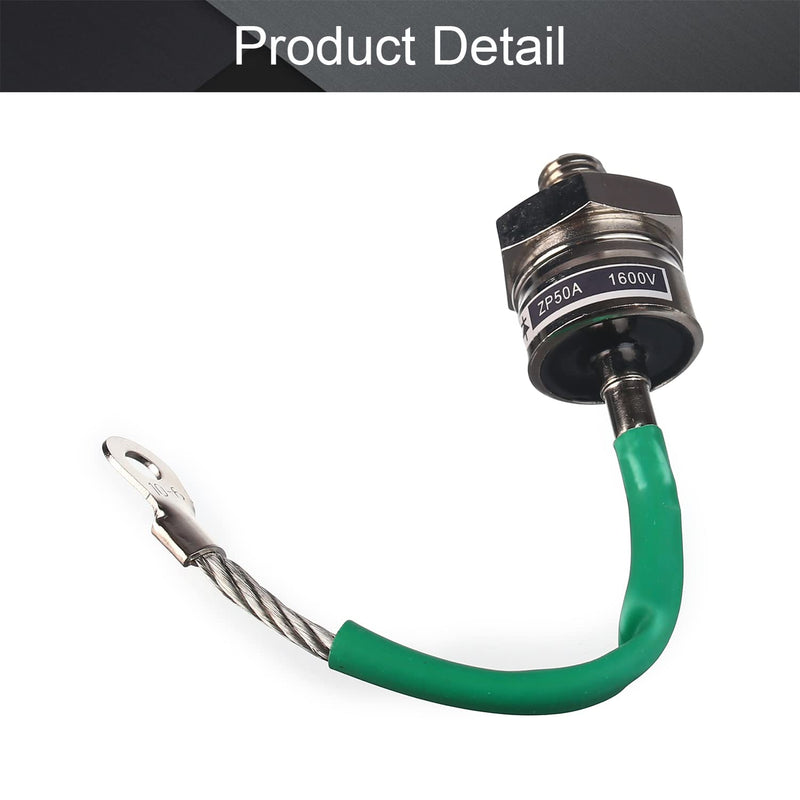 Fielect Helical Rectifier Diode Electronic Silicon Diodes 50A 1.6KV Peak Repetitive Reverse Voltage ZP 12mm Reverse Green 1Pcs