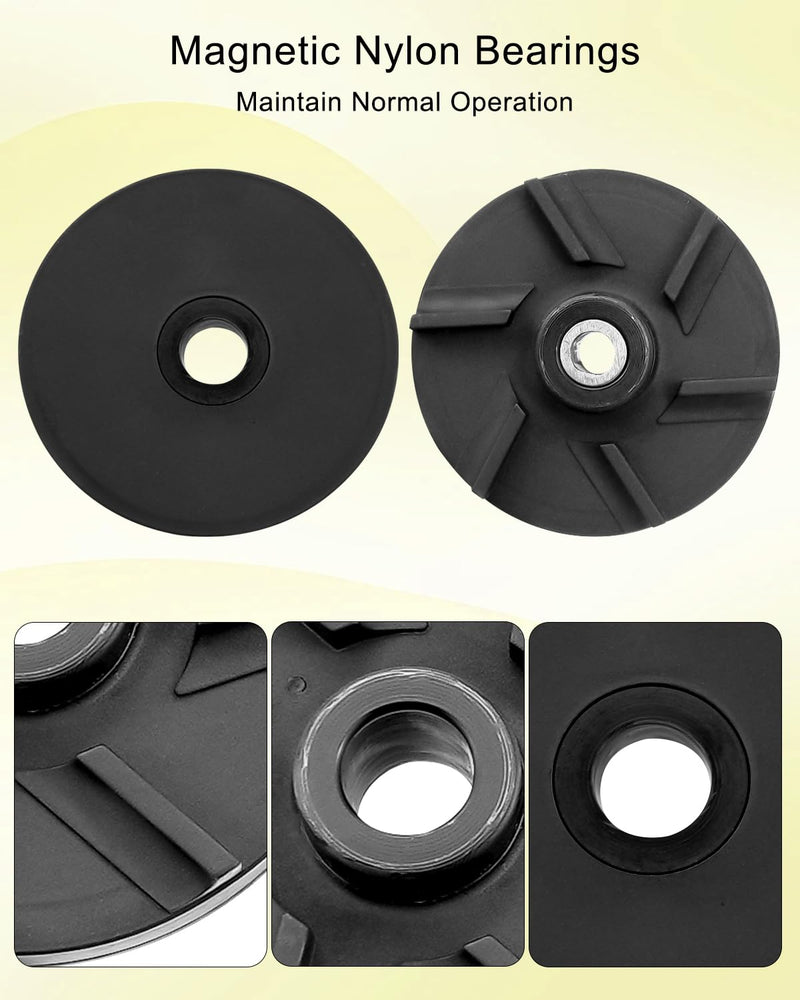 3587 Magnetic Impeller and 3220 Bearing Sleeve Mcx Standard Fit for Grindmaster Crathco D15 D155 D25 D255 D35 D355 HD WD Beverage Dispensers, Impeller for Stirring or Spraying Juice, 2PACK 2