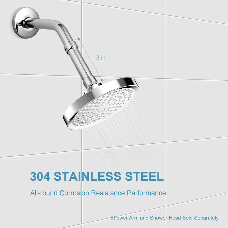 OFFO Shower Head Extension Arm, Shower Arm Extension Shower Head Extender Made of 304 Stainless Steel Shower Pipe Extension, Chrome 3 Inches 3 Inch
