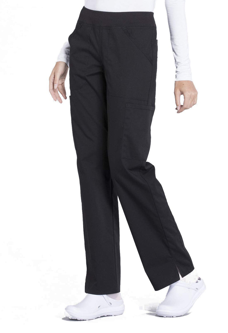 Cherokee Women Scrubs Pant Workwear Professionals Mid Rise Straight Leg Pull-on Medium Black