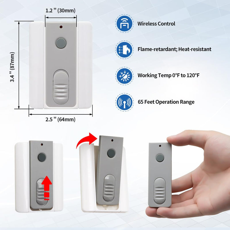 TOPENS TC173 Wireless Push Button for Automatic Swing Sliding Gate Opener Garage Door Opener Surface Mounted Portable Switch Security Gate Operator Accessory