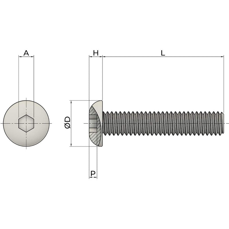 M6-1.0 x 16 mm Button Head Socket Cap Screws, ISO7380, 18-8 Stainless Steel, Allen Hex Drive by Fullerkreg, Quantity 25, Come in a Plastic Case M6 x 16mm