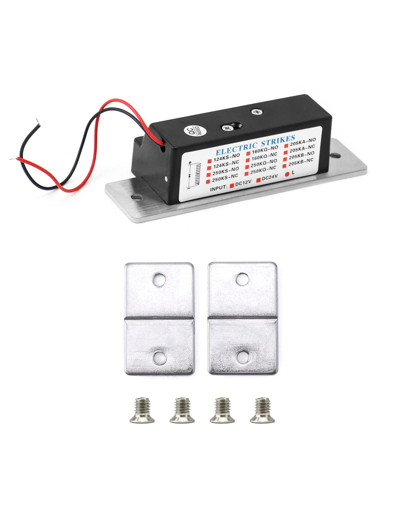 QWORK Electric Door Strike Lock, 12VDC, Fail-Safe/Fail-Secure, Heavy Duty Power Door Crash Lock for Access Control System, 2 Pack
