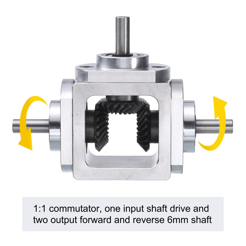 uxcell Gear Box 90 Degree Right Angle Bevel Gearbox 1:1 Reversing Double Output Shaft 1 Module 20 Teeth Bevel Gear Aluminum Frame Simple Mechanical DIY Module with 6mm Shaft - NewNest Australia