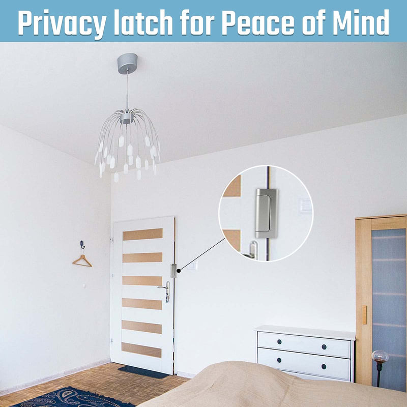 3PACK Home Security Door Reinforcement Lock Childproof, Add High Security to Home Prevent Unauthorized Entry, Aluminum Construction Finish, Silver 3