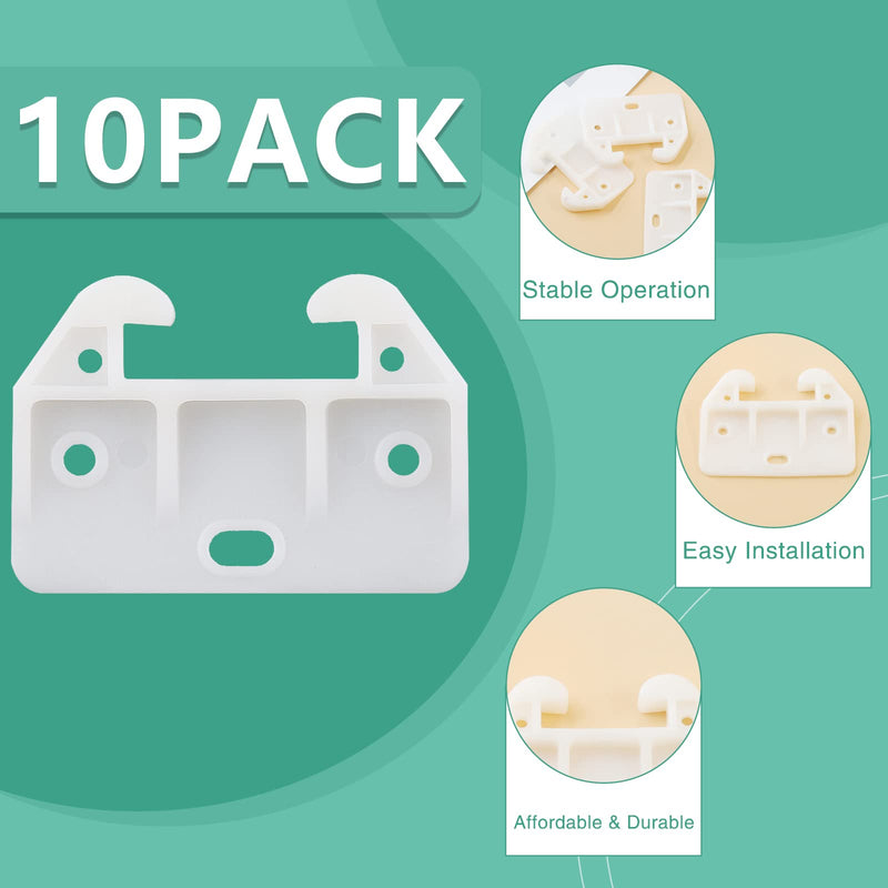 Litoexpe 10 Pieces White Plastic Drawer Guides Rear Drawer Replacement Guides Brackets, Drawer Track Parts for Furniture, Dressers, Wardrobe (with Screws) 58×41×29mm - 10 Pcs