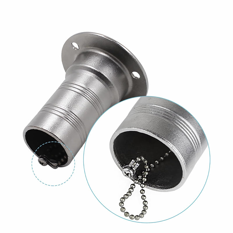 1-1/2"(38mm) Boat Gas/Fuel Deck Fill/Filler 1.5inch Stainless Steel Deck Filler Marine Hardware for Boat, Mirror- Polished with Keyless Cap, for Boat/Yacht/Caravan with, 4 Hose Clamps Fuel 1-1/2''