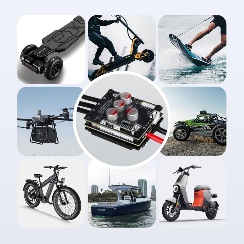 V6.7 FOC ESC VESC 6 Based Motor Controller for ESK8 DIY Electric Skateboard | Autoro BLDC Mini ESC Electric Motor Speed Controller 12S 50A VESC-Tool Based for DIY Electric Scooter Ebike Offroad Vehicles AESC V6.7
