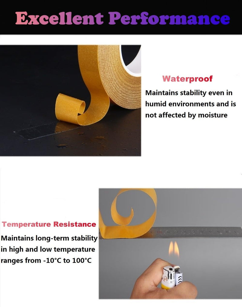 Super Thin Double Sided Adhesive Tape 1Inch x 66Feet Transparent Sticky Tape for Making DIY Crafts, Paste Photo, Scrapbook, Gift Wrap, Rug Fixed, Woodworker, Fashion Clothing, Wall Decor, Cat Training 1 Inch x 66 Feet