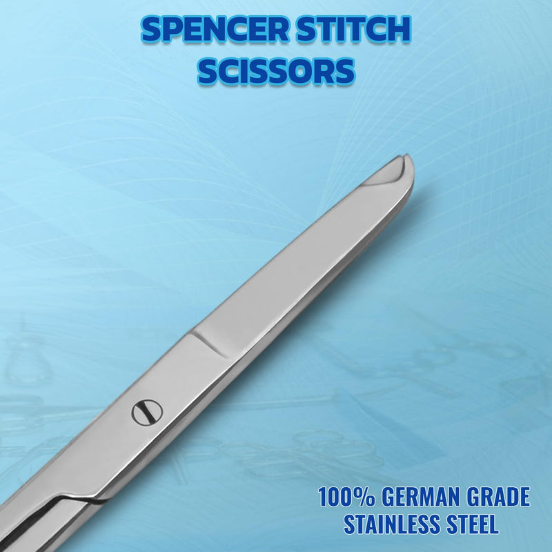 Suture Stitch Scissors – Straight Hook Stainless Steel Surgical Nursing Medical Scissors Perfect for Suture Removal, First Aid, EMS Training and More (Silver, 4.5 Inch) Silver