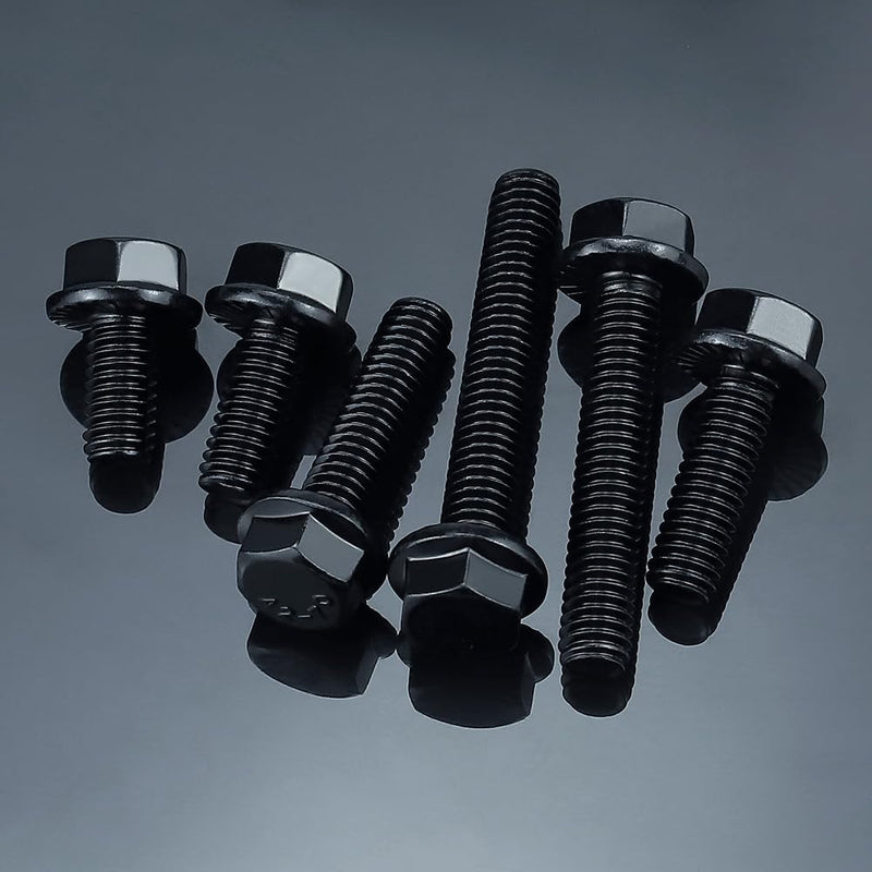 1/4-20 x 2 Flanged Hex Bolts (20 pcs), 18-8 (304) Stainless Steel, External Hex Drive, Hexagon Head Bolts Screws with Flange Washer, Fayeploo 1/4-20 x 2 Black