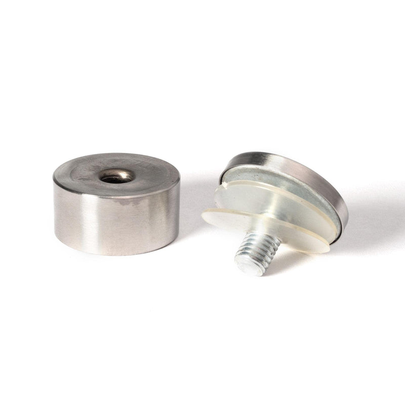 Stainless Steel Standoff 1-1/2 Inch Diameter x 3/4 Inch Barrel Length Brushed Finish for PVC, Glass and Acrylic Sign Stand Off Wall Anchors and Screws 4 Piece Pack for Heavy Signs