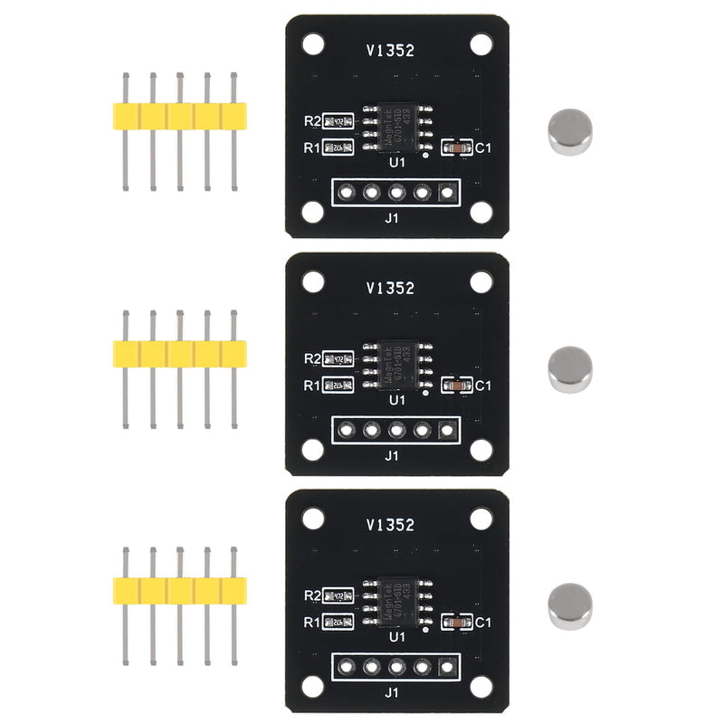 3PCS MT6701 Magnetic Encoder Magnetic Induction Angle Measurement Sensor Module 14bit High Precision Replacement AS5600