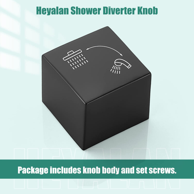 Heyalan Shower Diverter Knob 2 functions Shower Water Flow Converter Square Matte Black