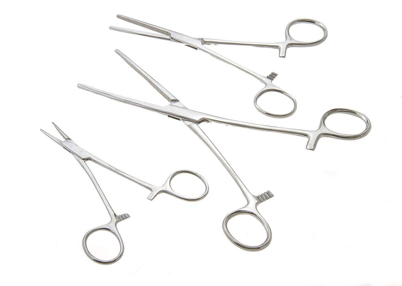 Apical 6-Piece Hemostat Forceps Set - Stainless Steel Straight & Curved Clamps, 6 Piece Multi-Purpose Locking Forceps for Fishing, Crafts, Medical, and Hobby Use (8", 6.25" and 5") - NewNest Australia