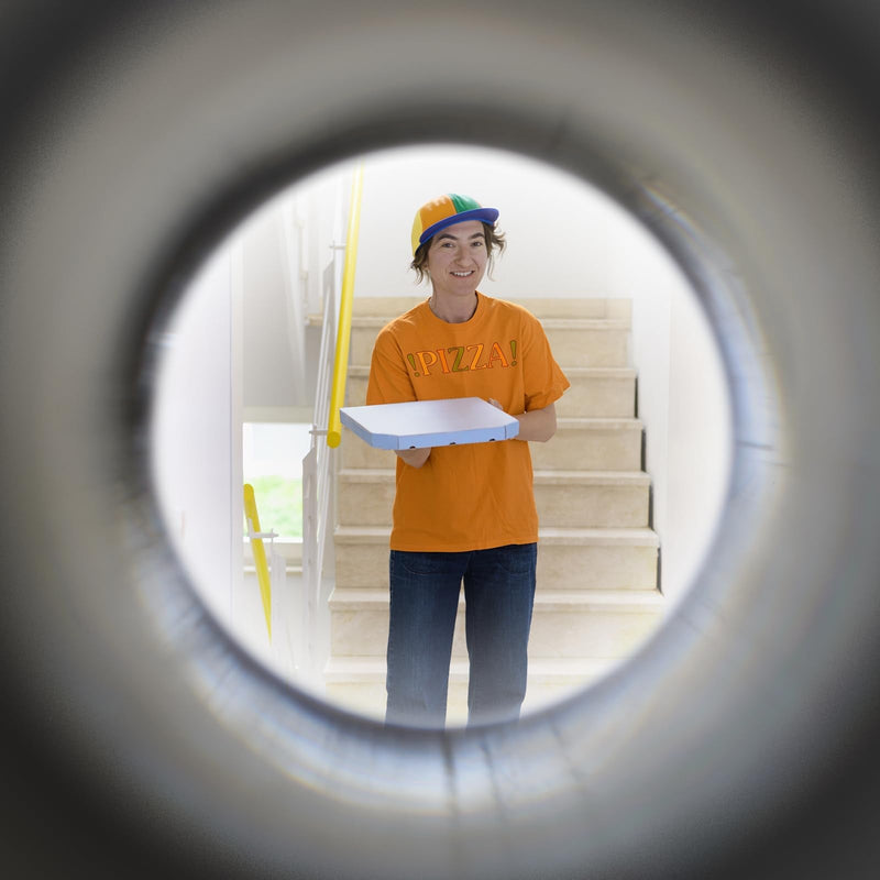 PATIKIL 9/16" Door Viewer Peephole, 2 Pcs Copper Privacy Door Viewer with Privacy Cover, 180-Degree Fits 2-3/16" to 3-3/4" Door with 14mm/0.55" Drill Bit for Security, White