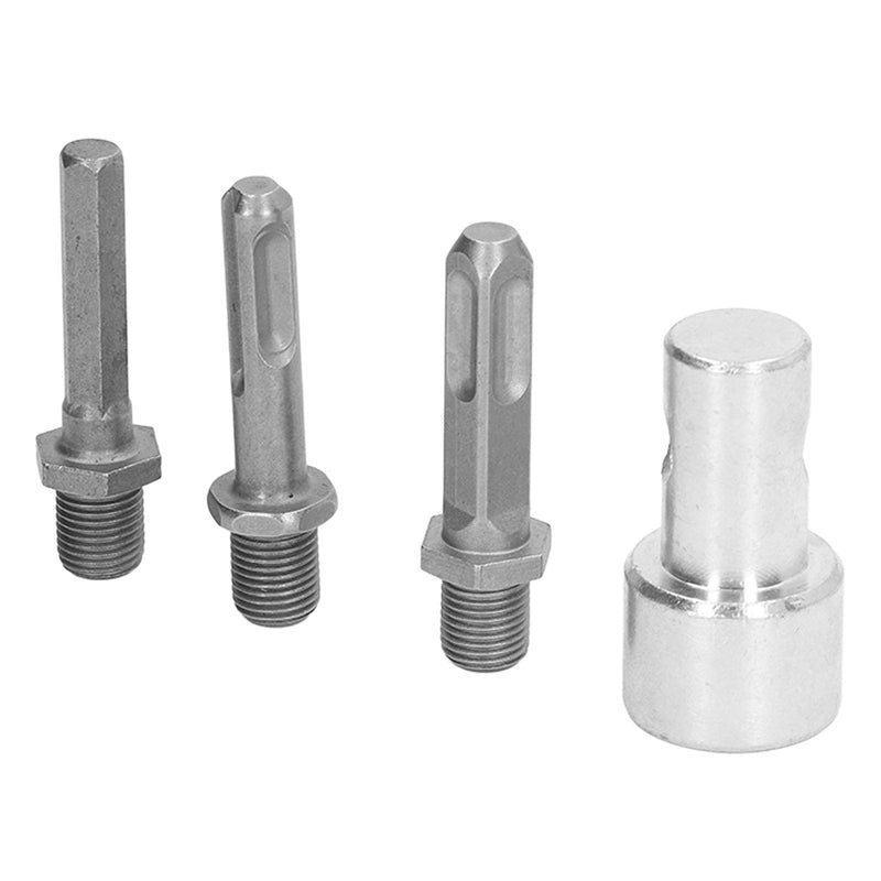 Auger Adapter 1 to 3 Drill Adapter Electric Drill to Ground Drill Conversion Carbon Steel Round Chuck 2 Pits 2 Slots Garden Auger Drill Connector Garden Tools