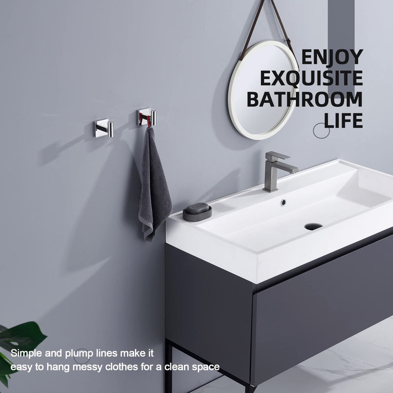 KOKOSIRI Robe Hook Bathroom Towel Coat Hooks for Bath Kitchen Wall 2 Pack Chrome Stainless Steel B1013CH-P2 Polished Chrome