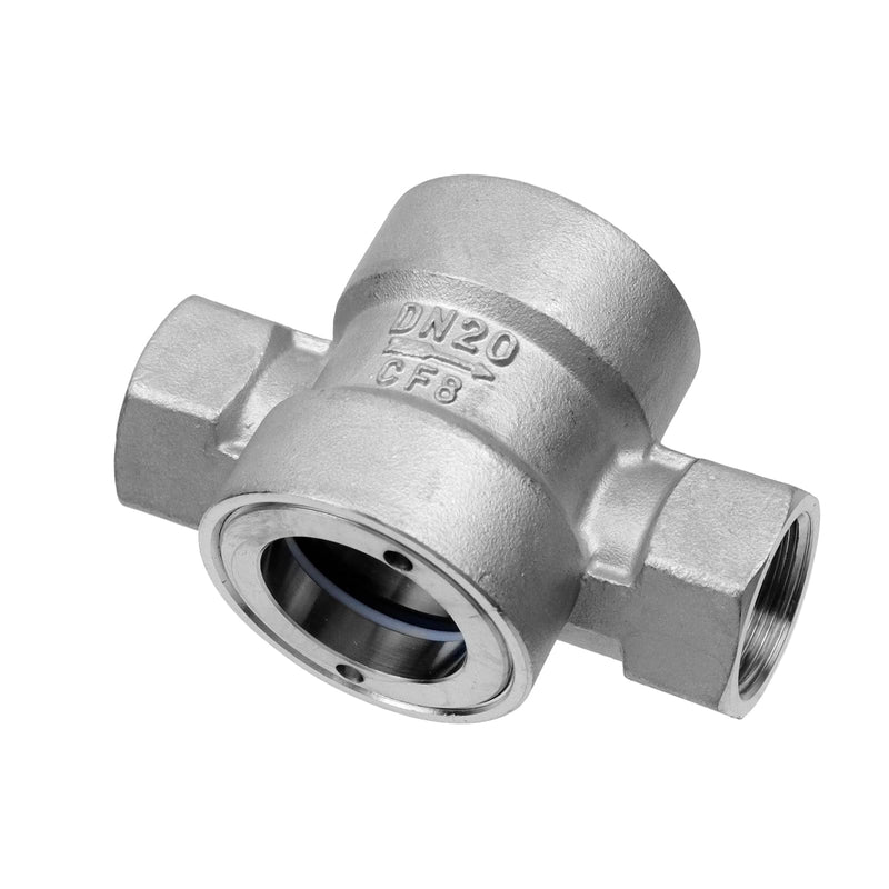 Antrader 3/4"NPT Female 304 Stainless Window Sight Glass Flow Indicator | Water Flow Indicator with Plastic Impeller for Agriculture,Residential Water Supply,Industrial DN20-3/4"