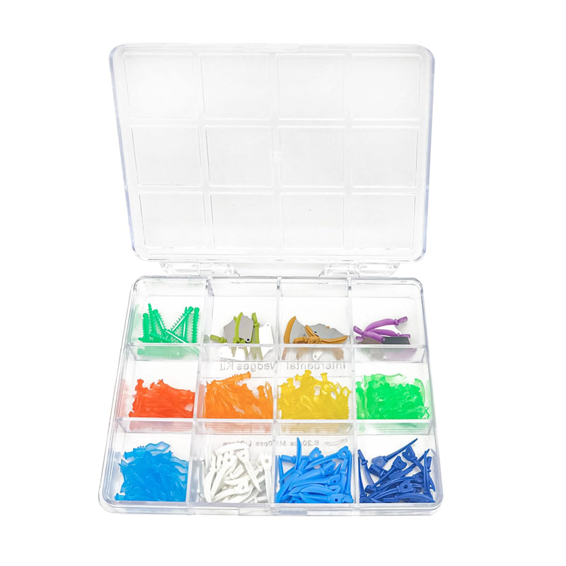 185pcs Dental Matrix Wedges Kit Interdental Wedge/Adaptive Teeth Gap Wedge/Tulwar/Diamond/Wedges Knife Wedge Guard for Tooth Restoration