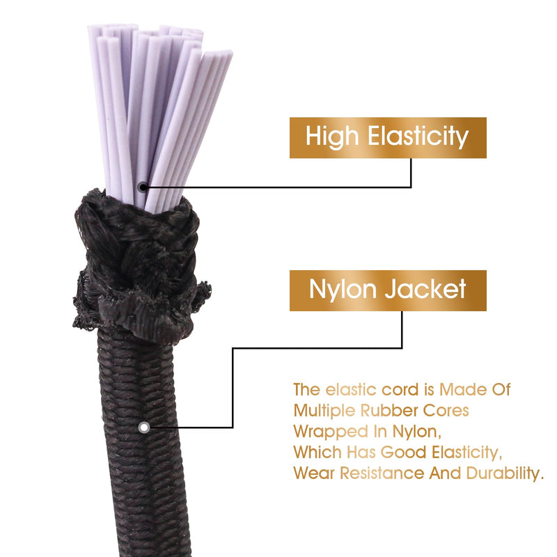 1/8 Inch Black Bungee Cord Roll, 100 Feet Heavy Duty Elastic Shock Cord Nylon Stretch String Kayak Bungee Rope for Luggage, Camping, Kayak, Tent Pole, Tie Downs (Black, 1/8 inch x 100 ft)