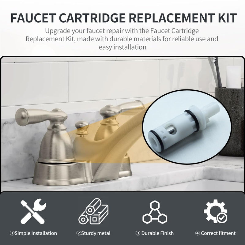 1224 1224B Faucet Cartridge Replacement Kit Compatible with Moen 1224 1224B, Includes Retainer Removal Tool for Double Handle Tub Shower Faucet Repair, 1 Pack