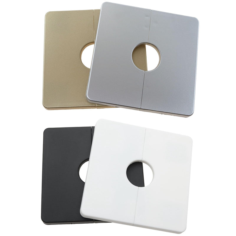 2PCS Wall Split Flange 0.87inch/22mm Square Shaped Escutcheon Plate Wall Hole Decorative Cover for Plumbing Wall Hole Trim (Black 0.87Inch/22mm) (Gold) Gold