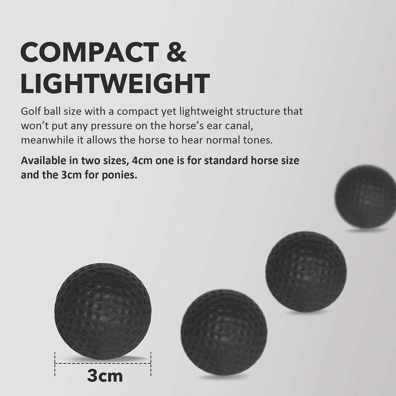 Harrison Howard EaseFit Equestrian Earplugs Horse Foam Ear Plugs Balls 4 PCS-Mars Black Mars Black Medium-3CM