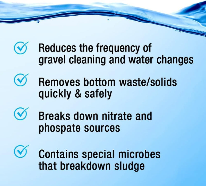 MICROBE-LIFT Gravel & Substrate Cleaner for Saltwater Aquarium and Freshwater Tanks, Tank Cleaner and Aquarium Water Conditioner, Clarifies Water, Reduces Sludge, Aquarium Supplies, 8 Ounces (GSC08)