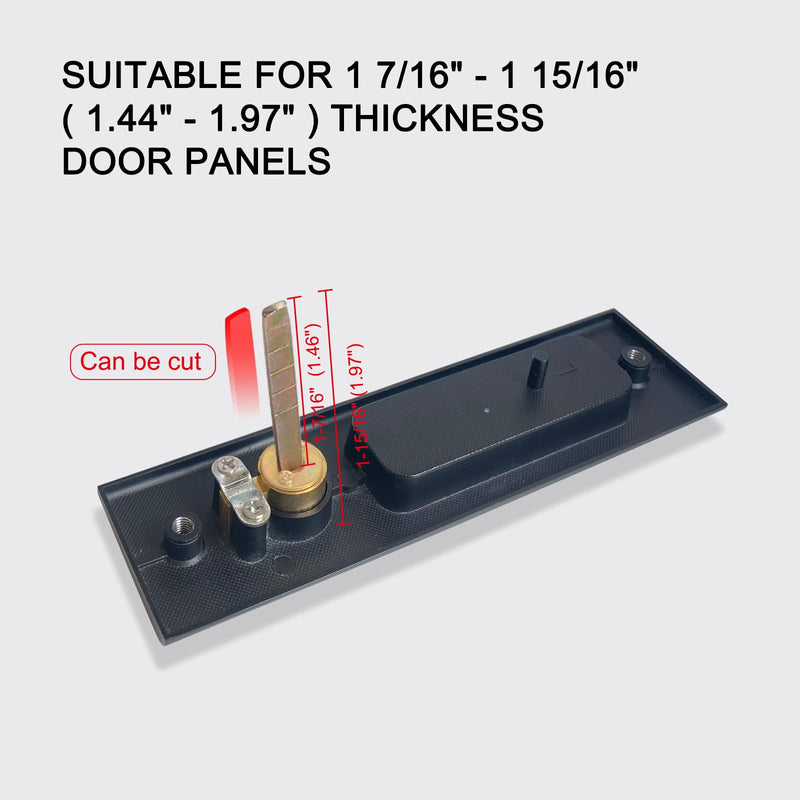6.3" Privacy Pocket Door Lock Hardware, Sliding Barn Door Lock with Keys,Concealed Recessed Door Handle Door Lock Furniture Hardware Door Locks for Many Scenarios Bathroom, Barn,Bedroom (Black) Black