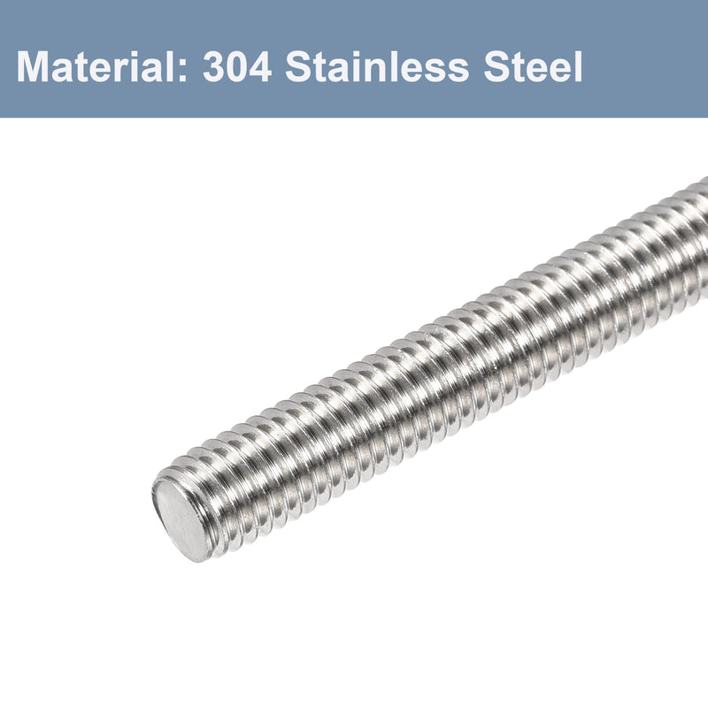 M8 x 300mm Fully Threaded Rod & Studs, 304 Stainless Steel Right Hand Threads Rods, M8-1.25 Thread Pitch for Anchor Bolts, Clamps, Hangers and U-Bolts 2 Pack【with Nuts】 12-Inch - NewNest Australia