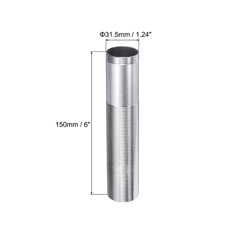 uxcell 6" Faucet Mount Extension Shank Stainless Steel Threaded Pipe Lengthen Mounting Shank Lengthen Fixed High Foot 1PCS 6 Inch