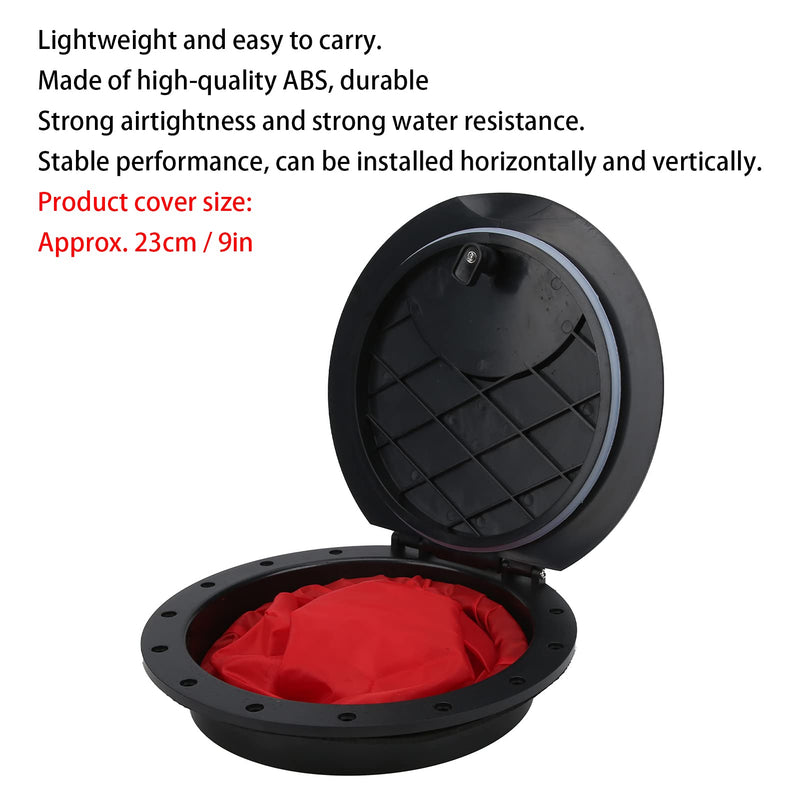 9 Inch Deck Plate Hatch Cover Kit, ABS Rod Hatch Cover with Storage Bag, Marine Hatch Cover, Plastic Fully Sealed Deck Plates for Kayak Yachts