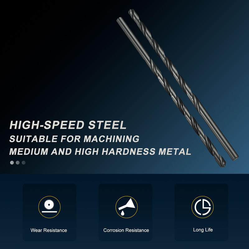 PATIKIL 10mm Extra Long Drill Bit, Length Straight Shank M2 High-Speed Steel 135° Nitriding Black for Stainless Steel Hard Metal 2