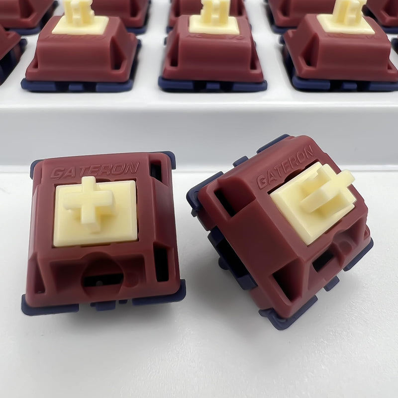 GUYEKS Gateron Quinn Keyboard Switches,Tactile 5-Pin Factory Pre-lubed 59gf Switches Suitable for MX Mechanical Gaming Keyboards(72PCS) 72PCS