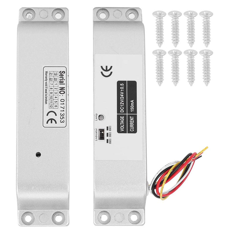 DC12V Electric Drop Bolt Lock, Electric Mortise Lock DC12V/24V Electric Bolt Lock Low Temperature 0/3/6s Delay Electronic Mortise Lock for Access Control System 4 Wires