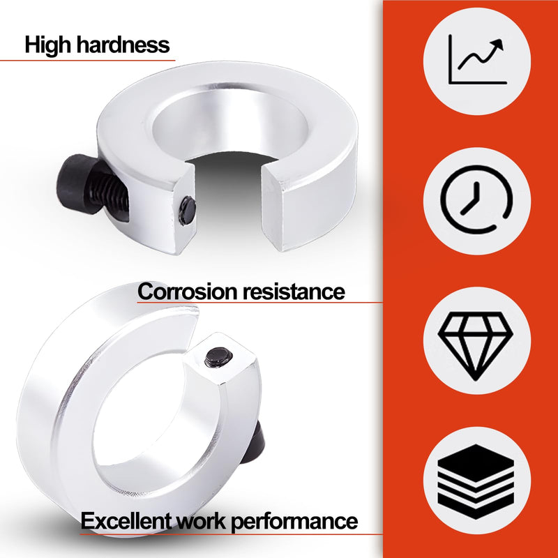 Hordion 4pcs SBR20 Linear Rail Shaft Stop Collars, Aluminum Alloy Shaft Limit Fixing Rings CNC Parts with Set Screw, Bore 20mm, OD 40mm, Thickness 12mm 20mm Bore Size 4pcs Ring Stopper