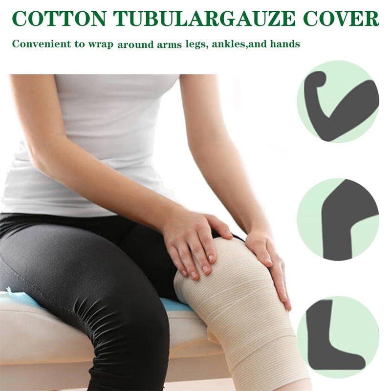 Tubular Bandage, Reusable Elastic Bandage Sleeve, Arm Stockinette Tubing, Compression Bandage Roll for Tissue Support Size E, 3.5" x 11 yd